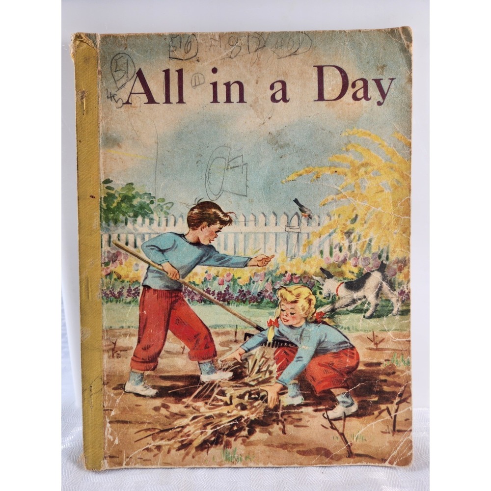 1953 "ALL IN A DAY" Third Pre-Primer. Kim, Windy, Tike the dog. Softcover